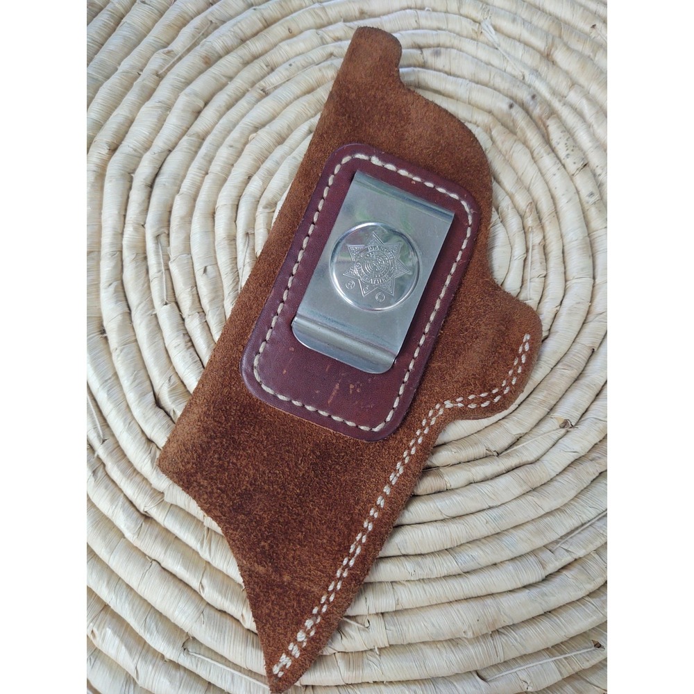 Vintage Bianchi Holster Gunleather Suede Leather Pistol Holder Belt Clip